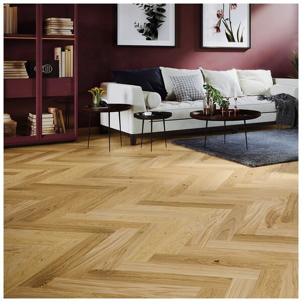 Dřevěná podlaha Barlinek Pure Classico - Dub Bright Herringbone 5G