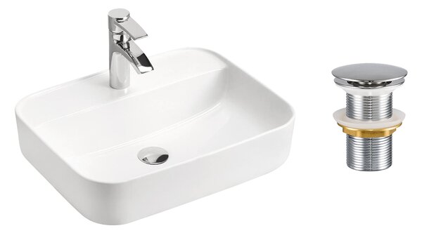Comad Keramické umyvadlo na desku UM-MAGIC 51x40 + výpusť Click-Clack, chrom