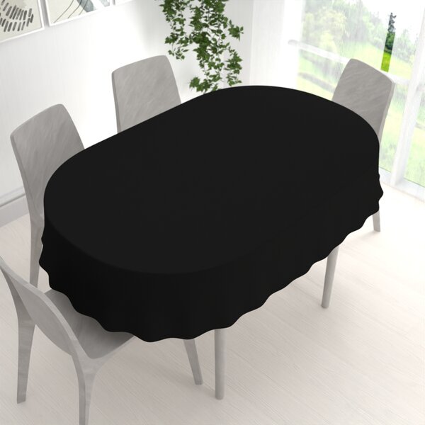 Biante Dekorační oválný ubrus Rongo RG-014 Černý 100x140 cm