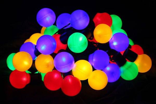 Barevné párty osvětlení, venkovní, 50 LED
