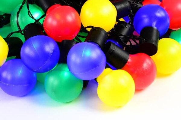 Barevné párty osvětlení, venkovní, 50 LED
