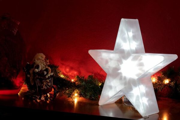Vánoční dekorace, světelná hvězda, 20 LED, 35 cm