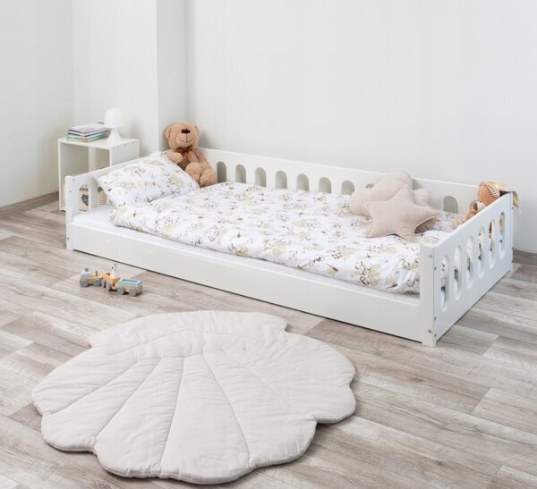 Dětská Montessori postel NOMI 2v1 - 160x80 cm - bílá