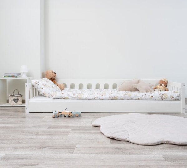 Dětská Montessori postel NOMI 2v1 - 160x80 cm - bílá