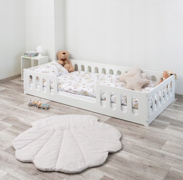 Dětská Montessori postel NOMI 2v1 - 160x80 cm - bílá