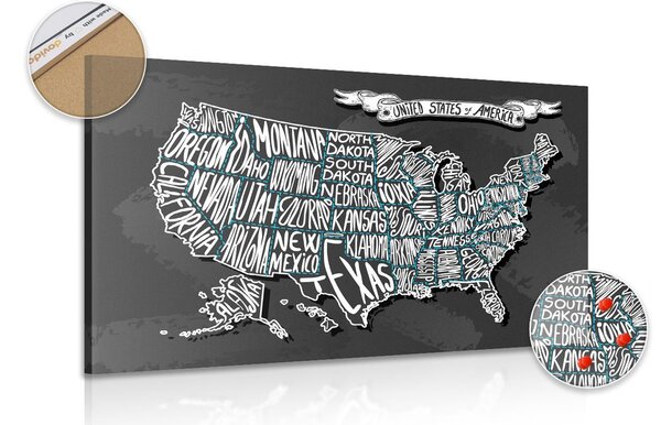 Obraz na korku moderní mapa USA