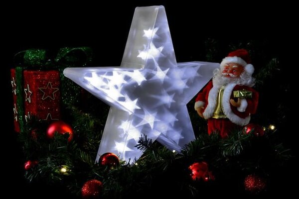 Vánoční dekorace, světelná hvězda, 20 LED, 35 cm