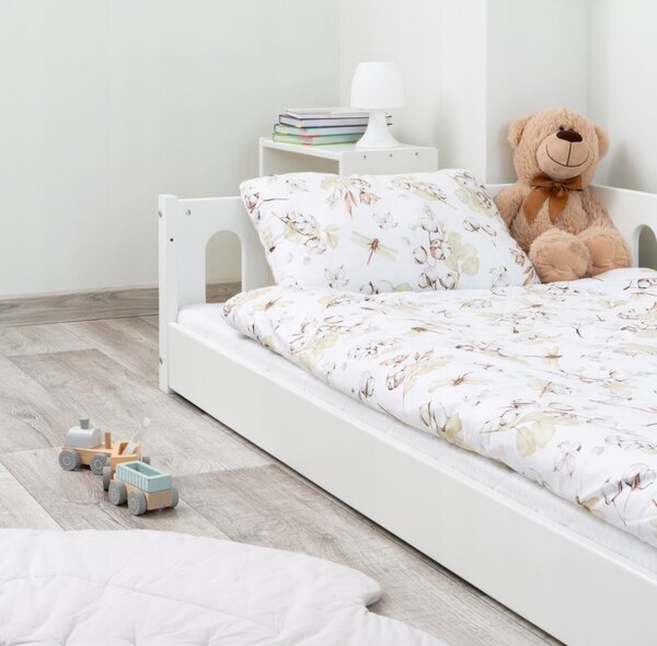 Dětská Montessori postel NOMI 2v1 - 160x80 cm - bílá