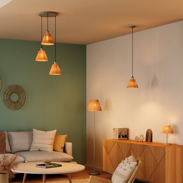 OSRAM Stojací lampa Decor Raffia, 1 žárovka, přírodní barva, E27, Hnědá / rez, Obývací pokoj / jídelna, Venkovský / rustikální
