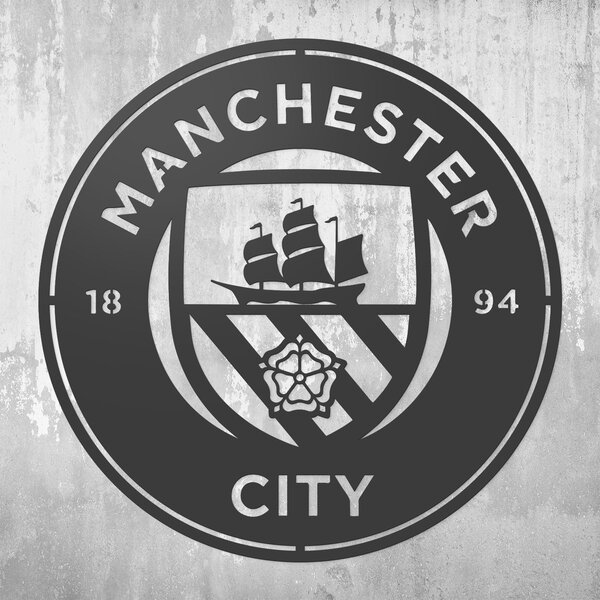 DUBLEZ | Dřevěné logo klubu - Manchester City | Obraz