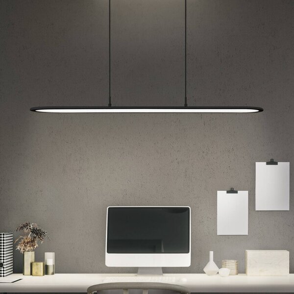 OSRAM LED závěsné svítidlo Office line Panel Ellipse černé stmívatelné 940, stmívatelný, Černá, Pracovna / kancelář, Hliník, Moderní