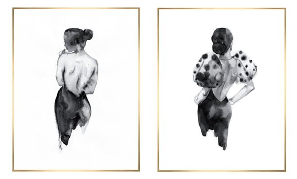 Obrazy v sadě 2 ks 30x40 cm Woman Sketch – knor