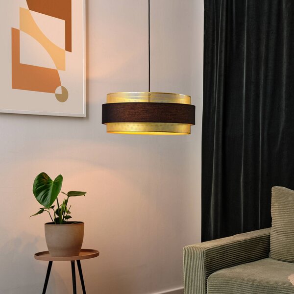 OSRAM Závěsné světlo Decor Hornet, černá/zlatá, E27, stmívatelný, Černá, Obývací pokoj / jídelna, Textil / tkanina / hedvábí, Moderní