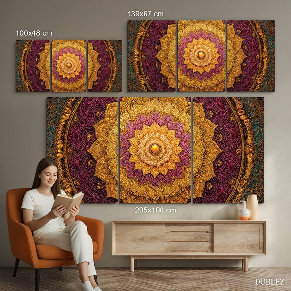 DUBLEZ | Barevná vícedílná mandala - Energie orientu | UV tisk, Premium