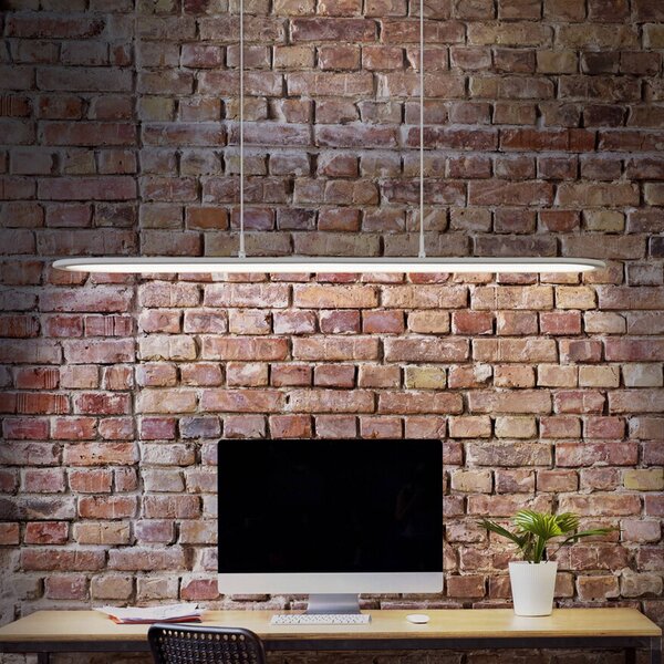 OSRAM LED závěsné světlo Office line Panel Ellipse bílé 940 stmívatelné, stmívatelný, Bílá / opál, Pracovna / kancelář, Hliník, Moderní