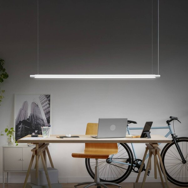 OSRAM LED závěsné světlo Office line Slab bílé 4 000 K stmívatelné, stmívatelný, Bílá / opál, Pracovna / kancelář, Hliník, Moderní
