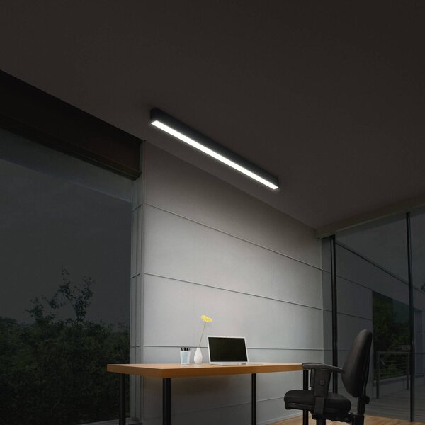OSRAM LED stropní svítidlo Office line Cuboid černé 4000 K stmívatelné, stmívatelný, Černá, Pracovna / kancelář, Hliník, Moderní