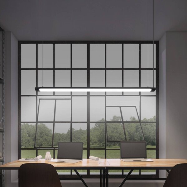OSRAM LED závěsné světlo Office line Slab černé 4 000 K stmívatelné, stmívatelný, Černá, Pracovna / kancelář, Hliník, Moderní