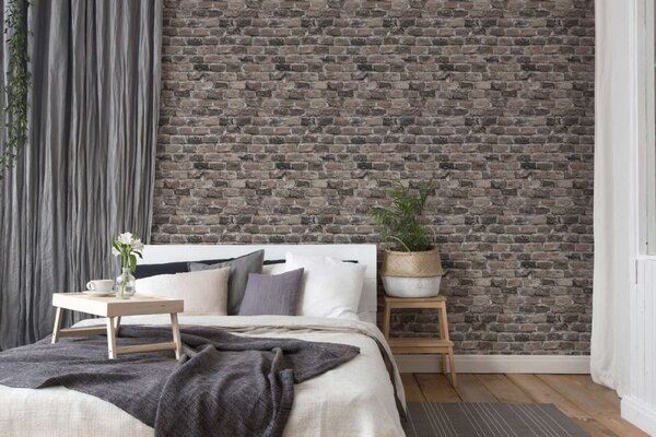 A.S. Création | Vliesová tapeta na zeď Elements 238814-3 | 0,53 x 10,05 m | šedá, černá, béžová