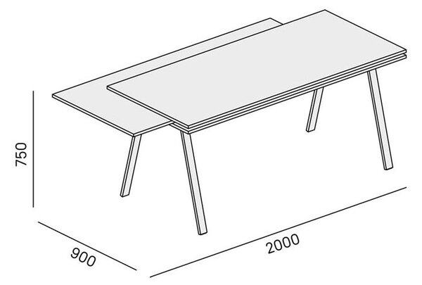 Kancelářský psací stůl LAYERS, výsuvná prostřední deska, 170 cm, bílá / šedá
