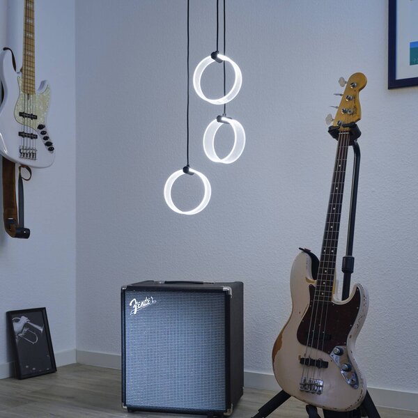 OSRAM LED závěsné světlo Decor Circle, 3-ramenné, kulaté, černá, Černá, Obývací pokoj / jídelna, Plast, Moderní