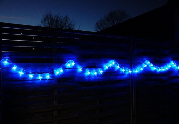 Vánoční LED osvětlení 4 m, hvězdy, modré