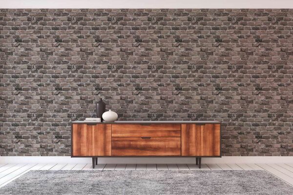 A.S. Création | Vliesová tapeta na zeď Elements 238814-3 | 0,53 x 10,05 m | šedá, černá, béžová