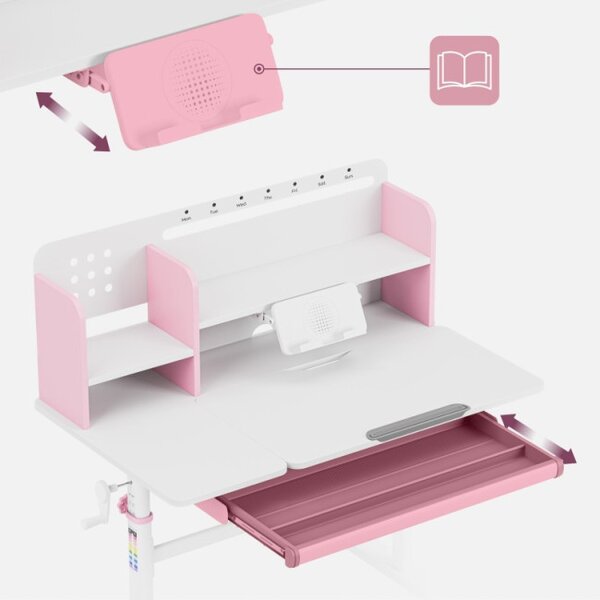 Dětský rostoucí psací stůl Mark Adler Study 5.7 Pink