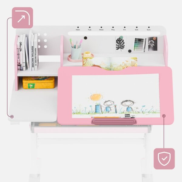 Dětský rostoucí psací stůl Mark Adler Study 5.7 Pink