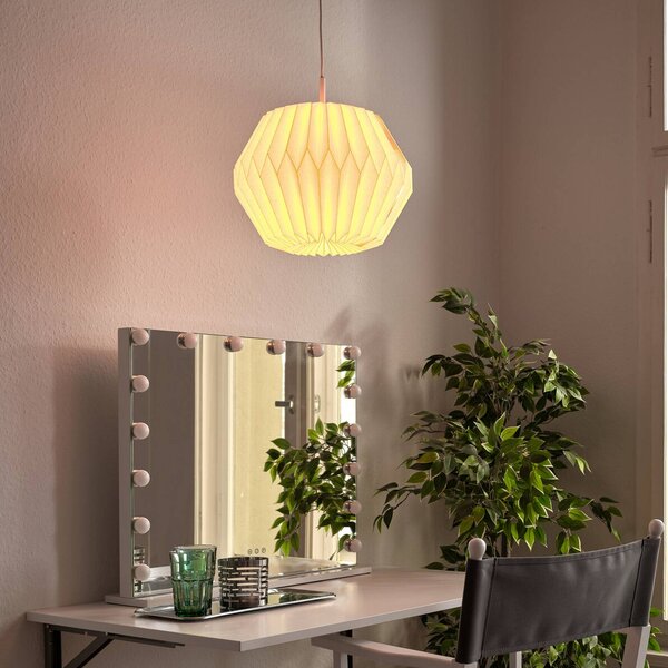 OSRAM Závěsné světlo Decor Paper Gem, bílé, papír, E27, stmívatelný, Bílá / opál, Obývací pokoj / jídelna, Papír / lunolit / lunopal
