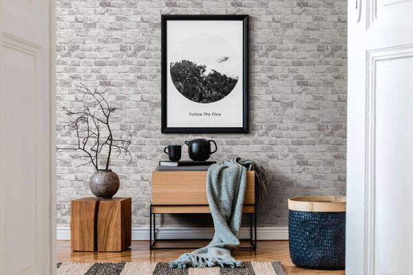 A.S. Création | Vliesová tapeta na zeď Elements 238814-4 | 0,53 x 10,05 m | šedá, bílá