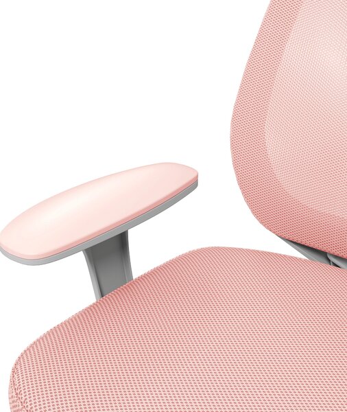 Ergonomická kancelářská židle Vinsetto z prodyšné tkaniny s 5 kolečky, nastavitelná výška, 55x48x82,5-94,5 cm, Růžová | Aosom