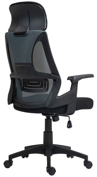 Ergonomická nastavitelná kancelářská židle HOMCOM s bederní oporou, otočná kancelářská židle s opěrkou hlavy a výškově nastavitelná pro studium, z pro