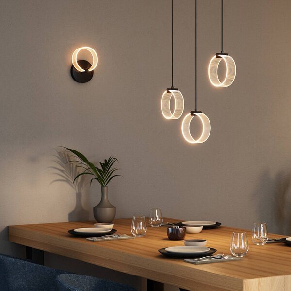 OSRAM LED nástěnné svítidlo Decor Circle, černé, Černá, Obývací pokoj / jídelna, Plast, Moderní