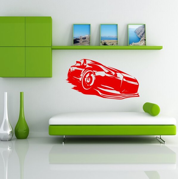 Živá Zeď Samolepka Abstraktní auto Barva: béžová, Velikost: 60 x 33 cm
