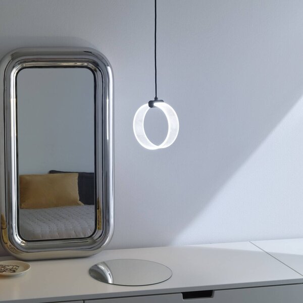 OSRAM LED závěsné světlo Decor Circle, 1-žárovkové, černé, Černá, Obývací pokoj / jídelna, Plast, Moderní