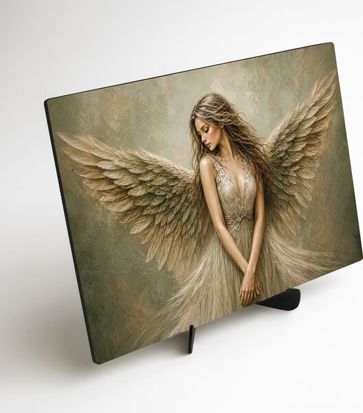DUBLEZ | Dřevěný obraz - Andělská strážkyně | UV tisk, Premium