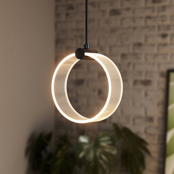 OSRAM LED závěsné světlo Decor Circle, 1-žárovkové, černé, Černá, Obývací pokoj / jídelna, Plast, Moderní