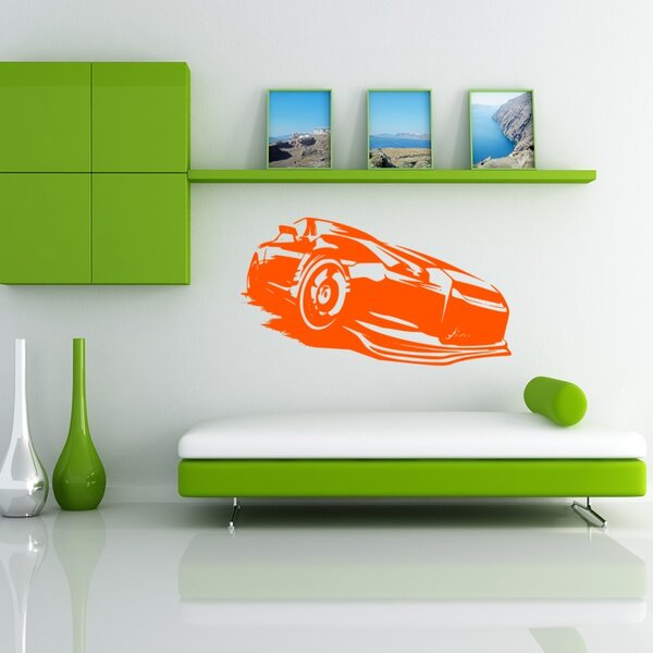 Živá Zeď Samolepka Abstraktní auto Barva: béžová, Velikost: 60 x 33 cm