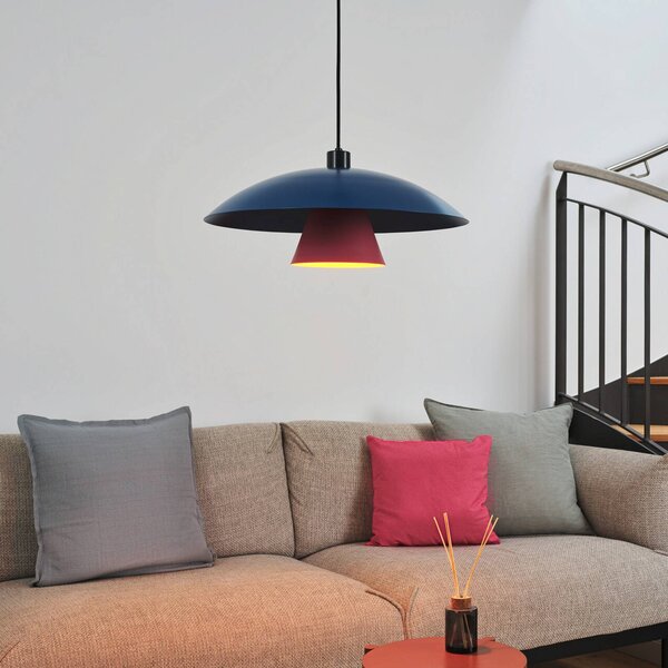 OSRAM Závěsné světlo Decor Flying Mushroom modrá/růžová, ocel, E27, stmívatelný, Modrá, Kuchyň, kov, Moderní