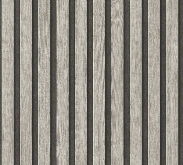 A.S. Création | Vliesová tapeta na zeď Elements 239109-2 | 0,53 x 10,05 m | šedá, černá