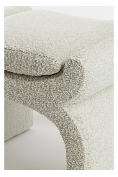 Krémový taburet z textilie bouclé Nafya – Light & Living