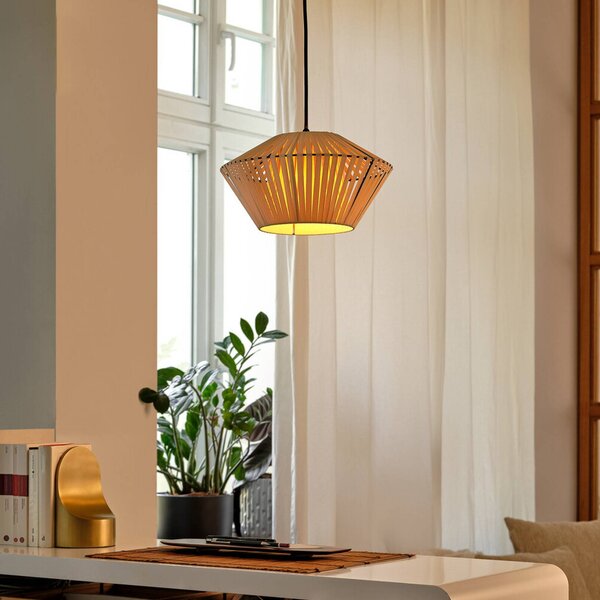 OSRAM Závěsné světlo Decor Stripes Ø 30,5 cm, béžová, textil, E27, stmívatelný, Krémová / jantar, Obývací pokoj / jídelna, Textil / tkanina / hedvábí