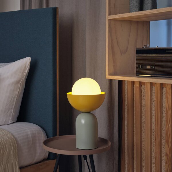 OSRAM Stolní lampa Decor Bowl, zelená/žlutá, ocel, E14, Zelená, Obývací pokoj / jídelna, kov, Moderní