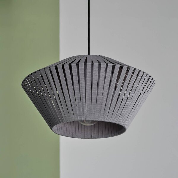 OSRAM Závěsné světlo Decor Pásek Ø 30,5 cm, šedá, textil, E27, stmívatelný, Hliník / šedá / zinek, Obývací pokoj / jídelna, Textil / tkanina / hedvábí