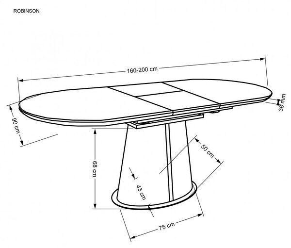 Halmar Rozkládací jídelní stůl ROBINSON 160(200)x90 béžový mramor/cappuccino