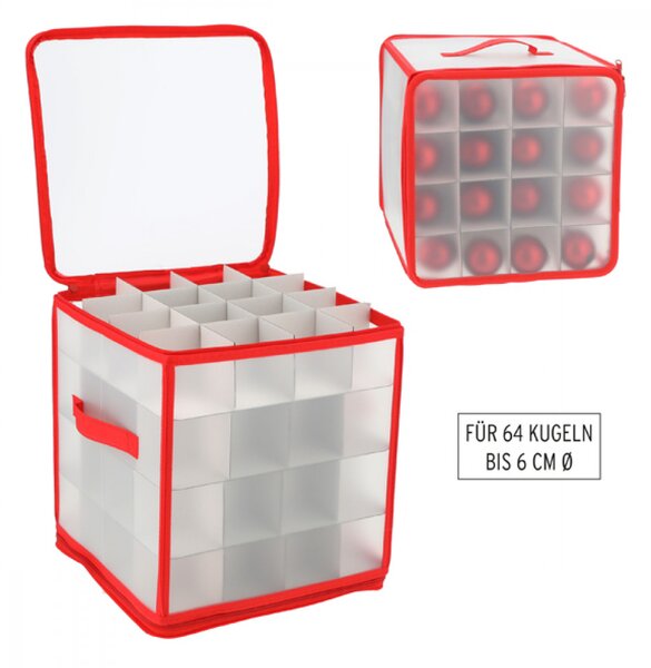 VERK GROUP Vánoční úložný box na baňky, koule a vánoční ozdoby, na 64 kusů