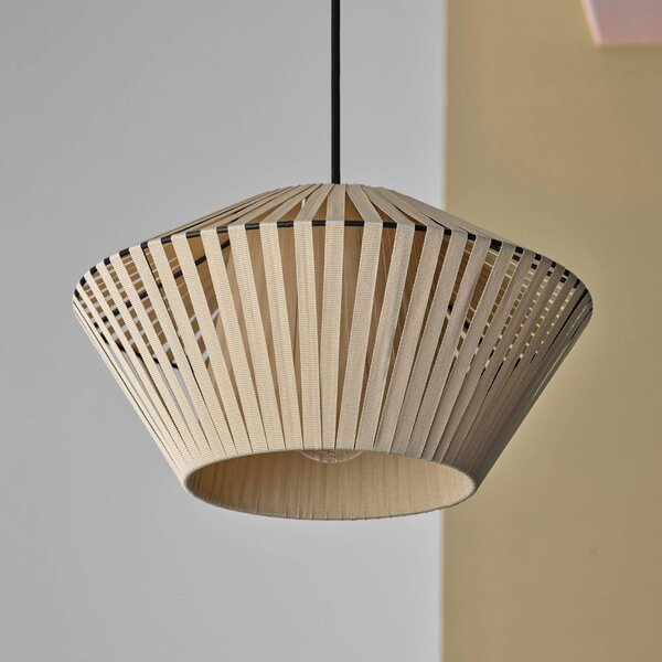 OSRAM Závěsné světlo Decor Stripes Ø 30,5 cm, béžová, textil, E27, stmívatelný, Krémová / jantar, Obývací pokoj / jídelna, Textil / tkanina / hedvábí