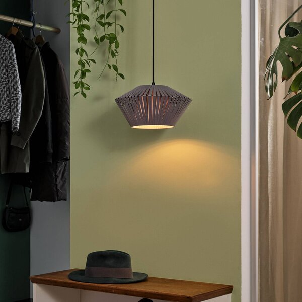 OSRAM Závěsné světlo Decor Pásek Ø 30,5 cm, šedá, textil, E27, stmívatelný, Hliník / šedá / zinek, Obývací pokoj / jídelna, Textil / tkanina / hedvábí