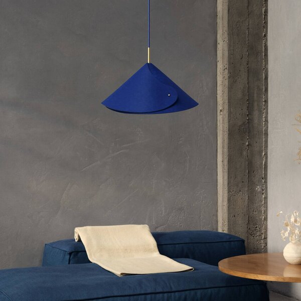 OSRAM Závěsné světlo Decor Flip, modré, plsť, E14, nastavitelné, stmívatelný, Modrá, Obývací pokoj / jídelna, Textil / tkanina / hedvábí